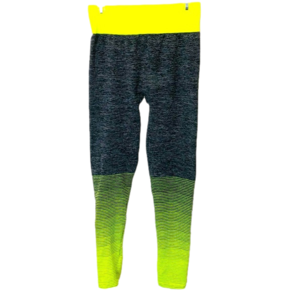 ACTIV PRO Gray & Neon Yellow Striped Leggings